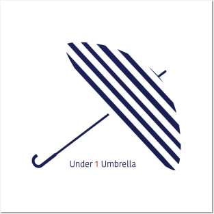 Under 1 Umbrella Blue Logo Tag Posters and Art